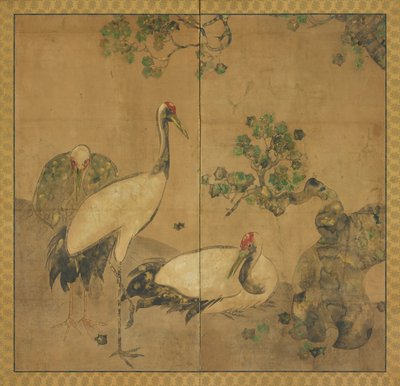 Trois grues sous un arbre, période Edo, 1615-1868 - Unbekannt