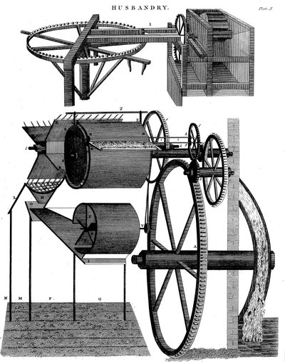 Machine à battre par Andrew Meikle, inventeur et meunier écossais, 1811 - Unbekannt