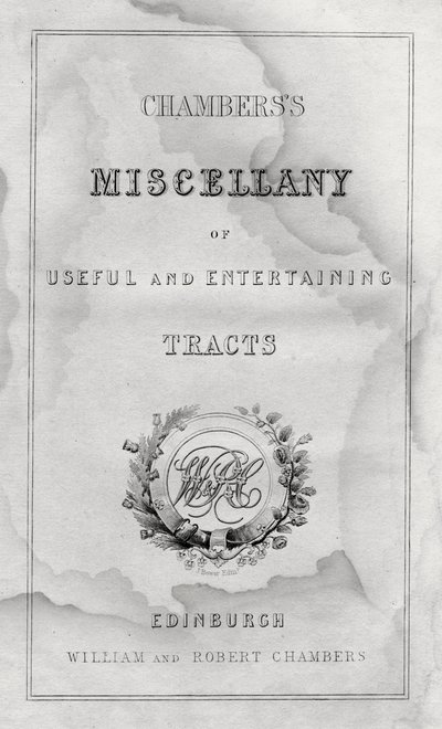 Page de titre de Miscellany of Useful and Entertaining Tracts de Chambers - Unbekannt