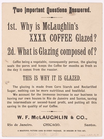 Carte de visite, Publicité pour le café de McLaughlin de la série Scènes et vie des enfants - Unbekannt