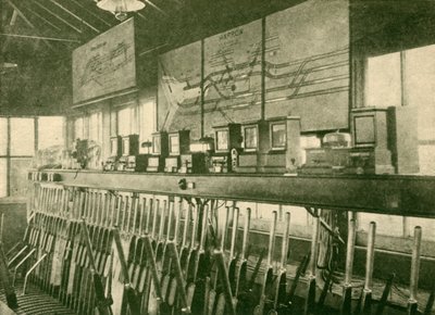 Diagramme de mouvement des trains dans la cabine de signalisation, Metropolitan Railway, 1930 - Unbekannt