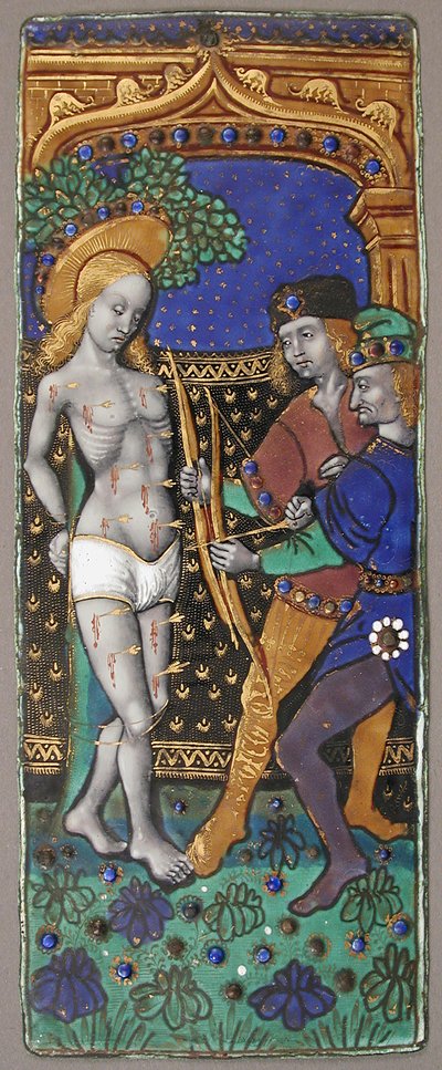 Panneau de triptyque avec Saint Sébastien, français - Unbekannt