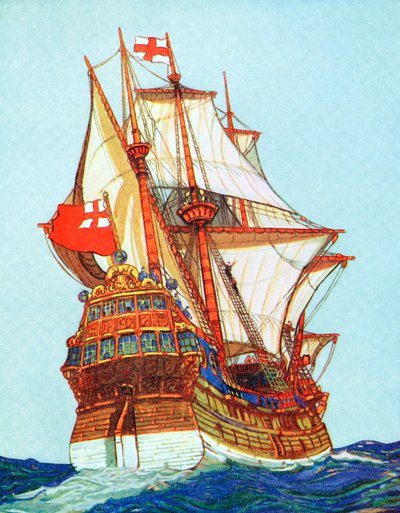 Navire Tudor du type utilisé par les corsaires et les explorateurs, 15ème-16ème siècle - Unbekannt