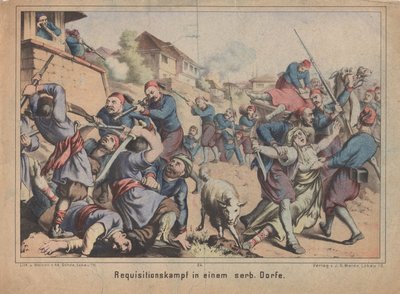 Combat de réquisition turc dans un village serbe - Unbekannt
