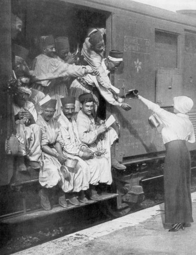 Fusiliers turcs en route vers le front en train, 1914 - Unbekannt