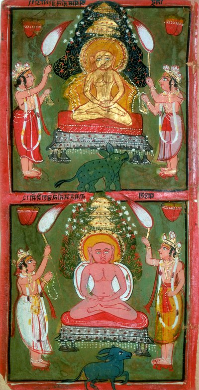 Deux Tirthankaras jaïns ou fabricants de gué et leurs dévots, région de Bundi, Inde, vers 1720 - Unbekannt
