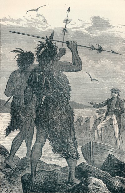 Deux indigènes disputent le débarquement du capitaine Cook, 1904 - Unbekannt