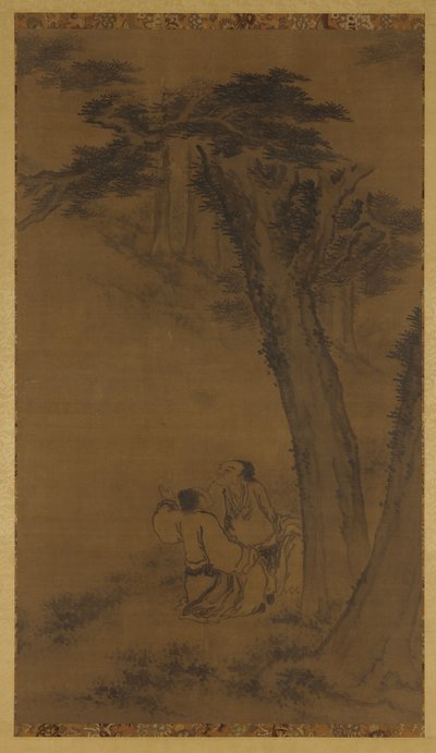 Deux figures sur une colline sous des arbres, dynastie Ming ou Qing, 17ème siècle - Unbekannt