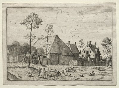 Vue de villages dans le Brabant et la Campine : bergers avec troupeau, vers 1559 - Unbekannt