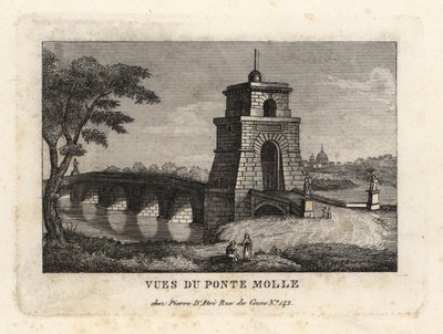 Vue du pont Milvius, Rome - Unbekannt
