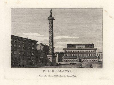 Vue de la Piazza Colonna avec la colonne de Marc Aurèle, Rome - Unbekannt