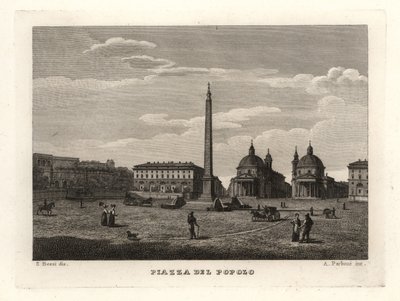 Vue de la Piazza del Popolo, Rome, avec l