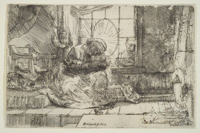 Vierge et enfant avec le chat : et Joseph à la fenêtre, 1654 - Unbekannt