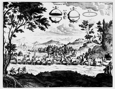 Démonstration de Von Guericke de la force de la pression de l