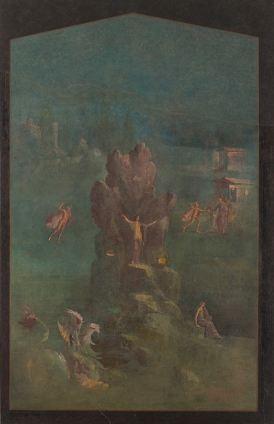 Peinture murale : Persée et Andromède dans un paysage, de la villa impériale..., 1er siècle av. J.-C. - Unbekannt