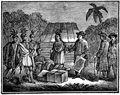 William Penn avec des Amérindiens, colon quaker anglais, 1830 - Unbekannt