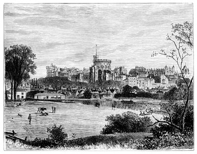 Château de Windsor depuis Brocas Meadows, vers 1888 - Unbekannt