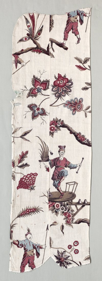 Fragments de textile imprimé sur bois, vers 1785 - Unbekannt