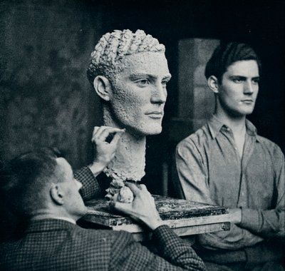 Travaillant sur un portrait de M. Duncan Guthrie, vers 1935 - Unbekannt
