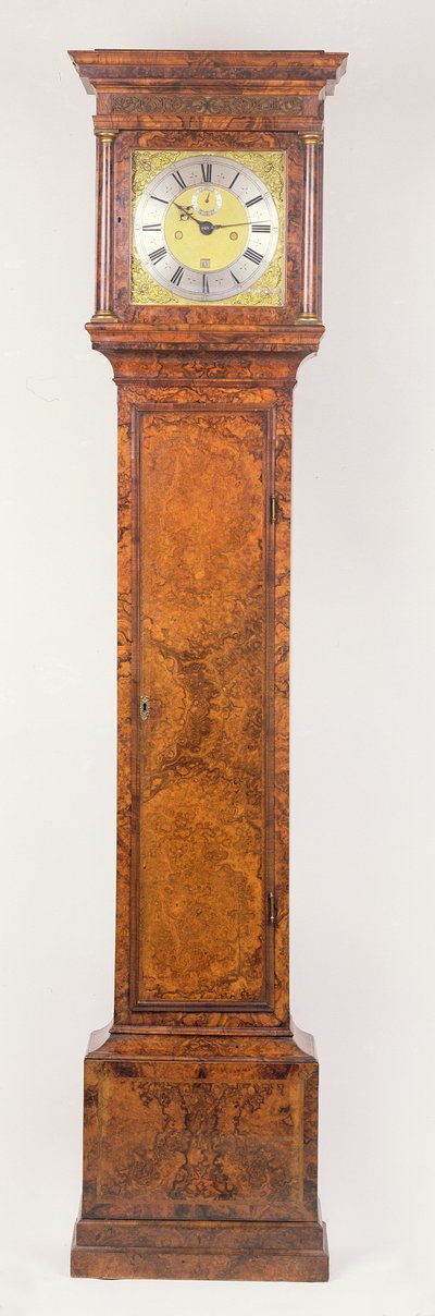Horloge à long boîtier géorgienne avec boîtier en ronce de noyer, 18ème siècle - Unbekannt Unbekannt