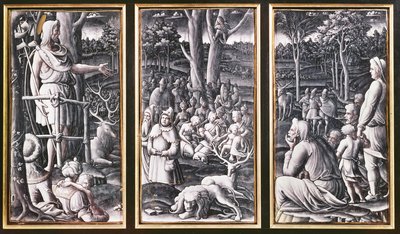 Triptyque de Limoges de Saint Jean-Baptiste prêchant dans le désert, XVIe siècle - Unbekannt Unbekannt