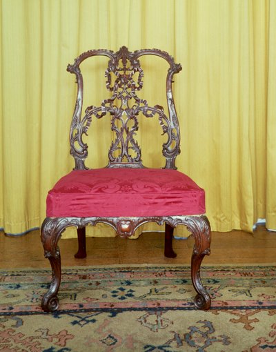 Chaise à dossier ruban en acajou de design Chippendale - Unbekannt Unbekannt