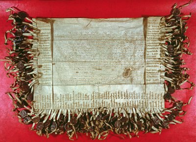 Lettre médiévale de protestation de la noblesse bohémienne s