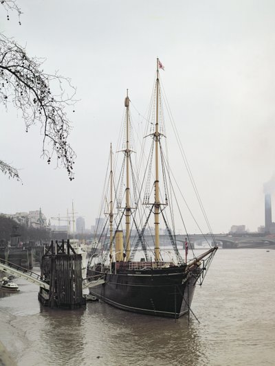 Vue de la Tamise avec le RRS Discovery, navigué par Scott en Antarctique en 1901-04 - Unbekannt Unbekannt