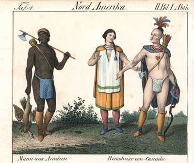 Homme acadien avec le corps tatoué et un couple d