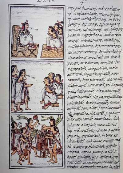 Société aztèque, Livre IV du Codex florentin, Version bilingue en espagnol et nahuatl, Histoire générale des choses de la Nouvelle-Espagne (Historia general de las cosas de Nueva Espana), Civilisation aztèque - Benjamin Baud