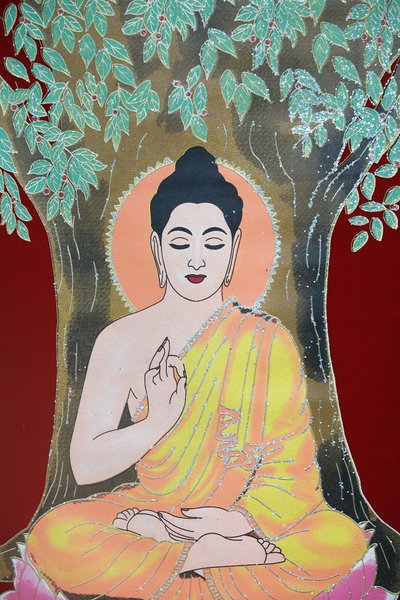 Bouddha donnant une bénédiction, Thangka, Katmandou, Népal - Unbekannt