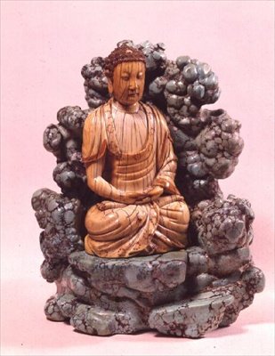 Bouddha sur un trône en matrice turquoise, dynastie Ming - Unbekannt