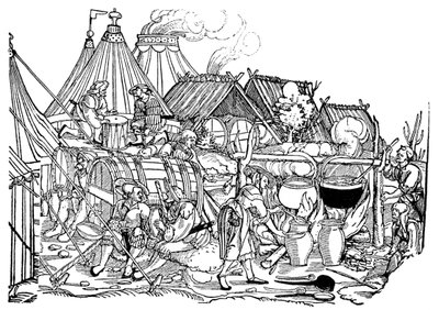 Cuisine et boisson dans un camp de mercenaires allemands - Unbekannter Künstler