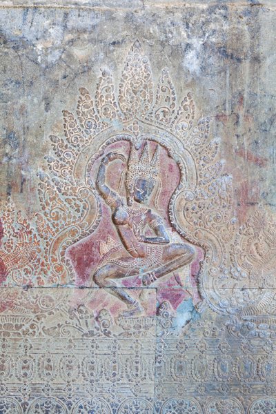 Relief de danseuse Apsara sur le mur ouest extérieur, Angkor Wat, Cambodge - Unbekannter Künstler