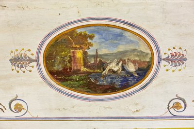 Détail de la décoration représentant des cygnes, La Salle Rouge, Appartement Royal, Palais des Normands, Palerme, Sicile, Italie - Unbekannter Künstler