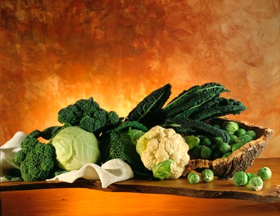Régime : nature morte avec choux (brocolis, chou-fleur, choux de Bruxelles). - William M. Timlin