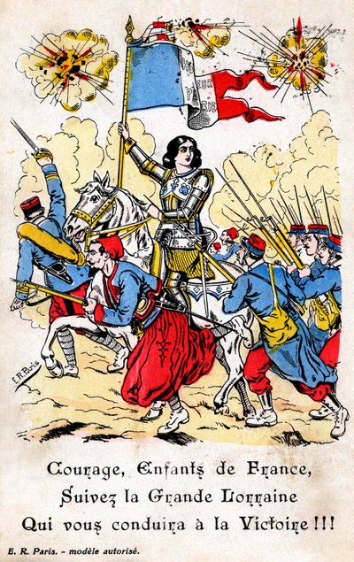 Carte postale française montrant Jeanne d