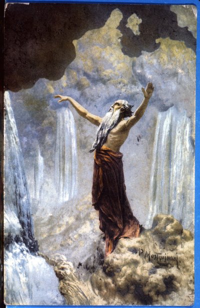 Dieu créant les eaux, vers 1914 (carte postale) - Unbekannter Künstler
