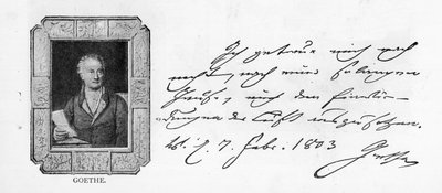 Écriture et signature de Goethe - Unbekannt