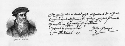 Écriture et signature de John Knox d