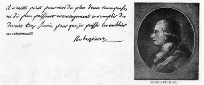 Écriture et signature de Robespierre - Unbekannt