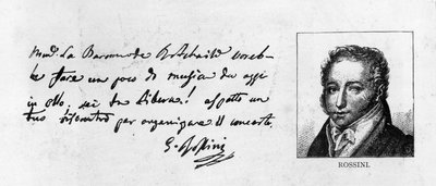 Écriture et signature de Rossini d