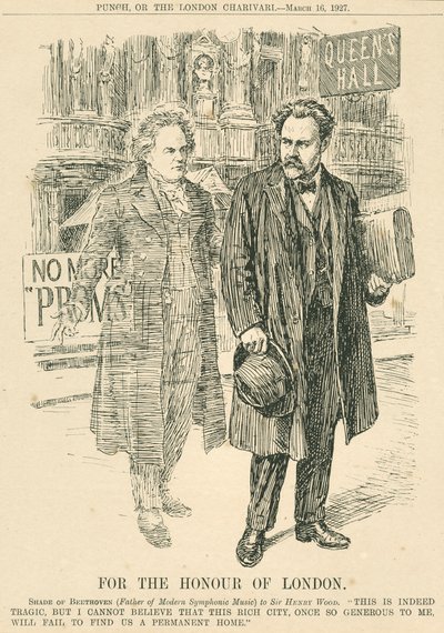 Henry Wood et le fantôme de Beethoven devant le Queen