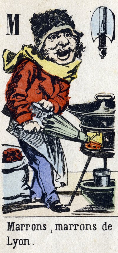 Lettre M : "Brun, Brun de Lyon". Alphabet "Divertissements enfantins". Imagerie d