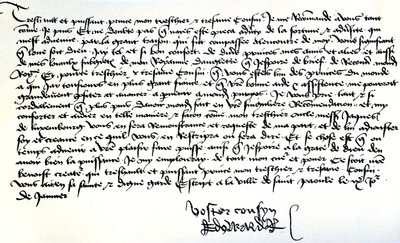 Lettre du roi Édouard IV à François II, duc de Bretagne, demandant de l