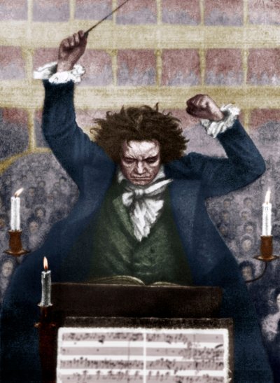Ludwig van Beethoven dirigeant avec une baguette - Unbekannt