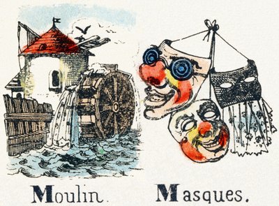 M - Moulin Masques - Alphabet - Divertissements enfantins - Imagerie d