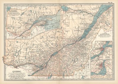 Carte de Québec, Canada, vers 1900 - Unbekannter Künstler