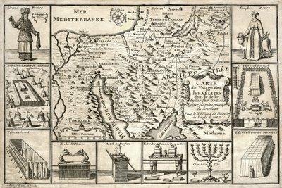 Carte du voyage des Israélites, depuis leur sortie d