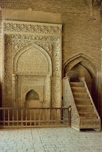 Mihrab et minbar dans la salle du Sultan Uljaitu, probablement XIIIe/XIVe siècle - Unbekannt